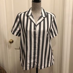 Calvin Klein Striped Button Down Top